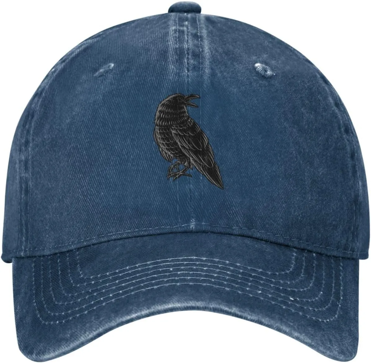 Black Raven Baseball Cap for Men Women Hats Denim Trucker Caps Dad Hat