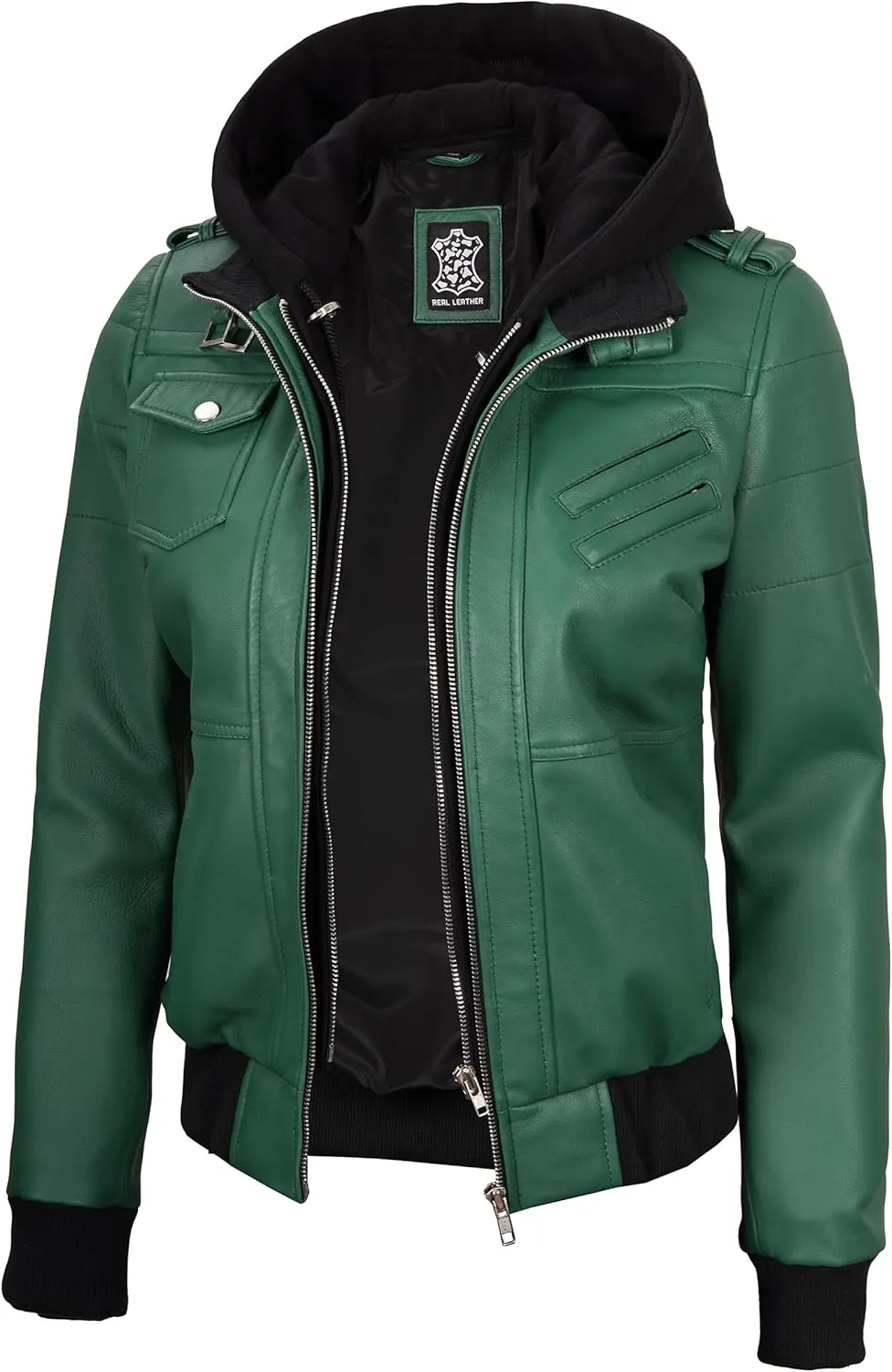 Blingsoul Leather Jacket Women - Real Lambskin Womens Leather Jackets With hood