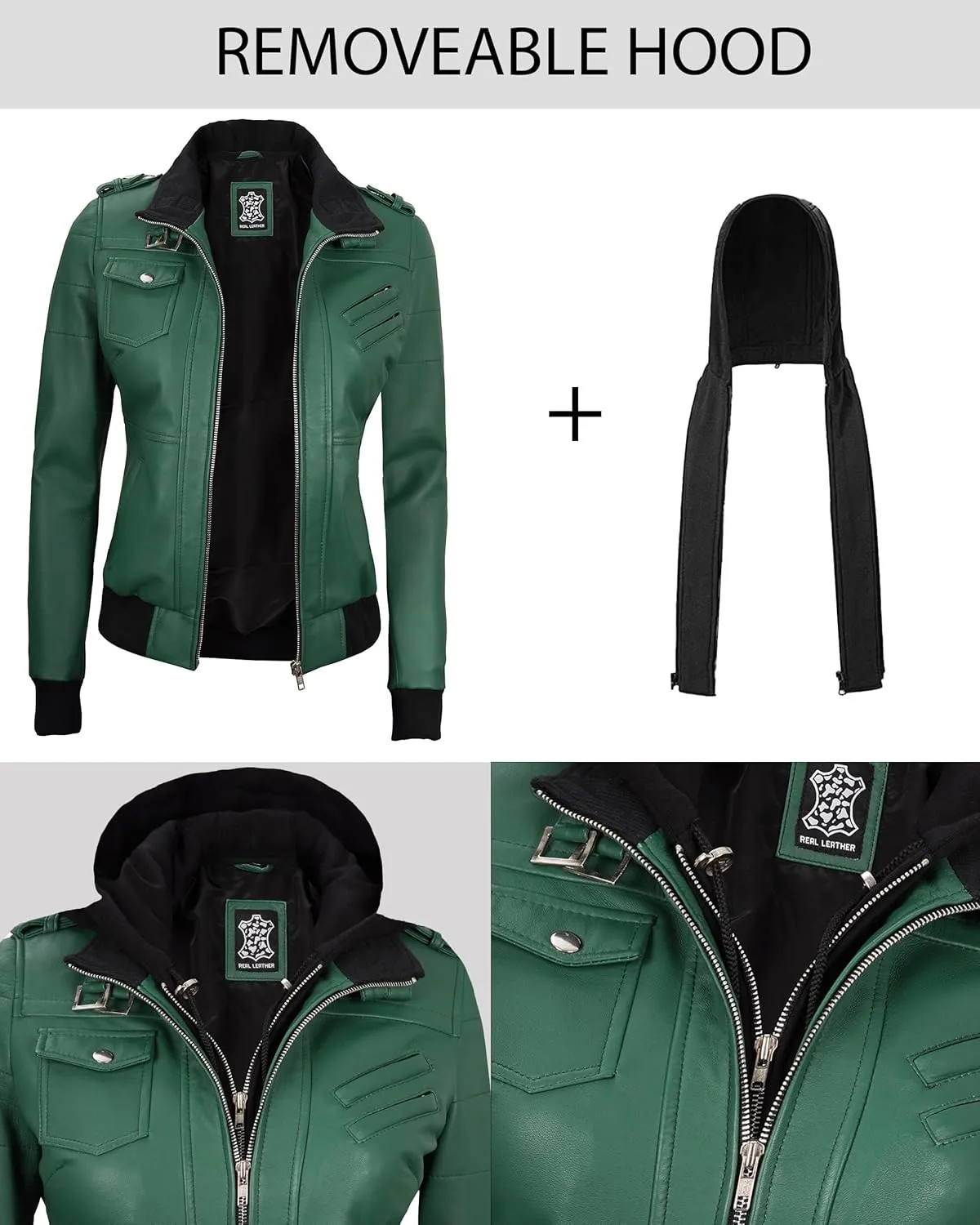 Blingsoul Leather Jacket Women - Real Lambskin Womens Leather Jackets With hood