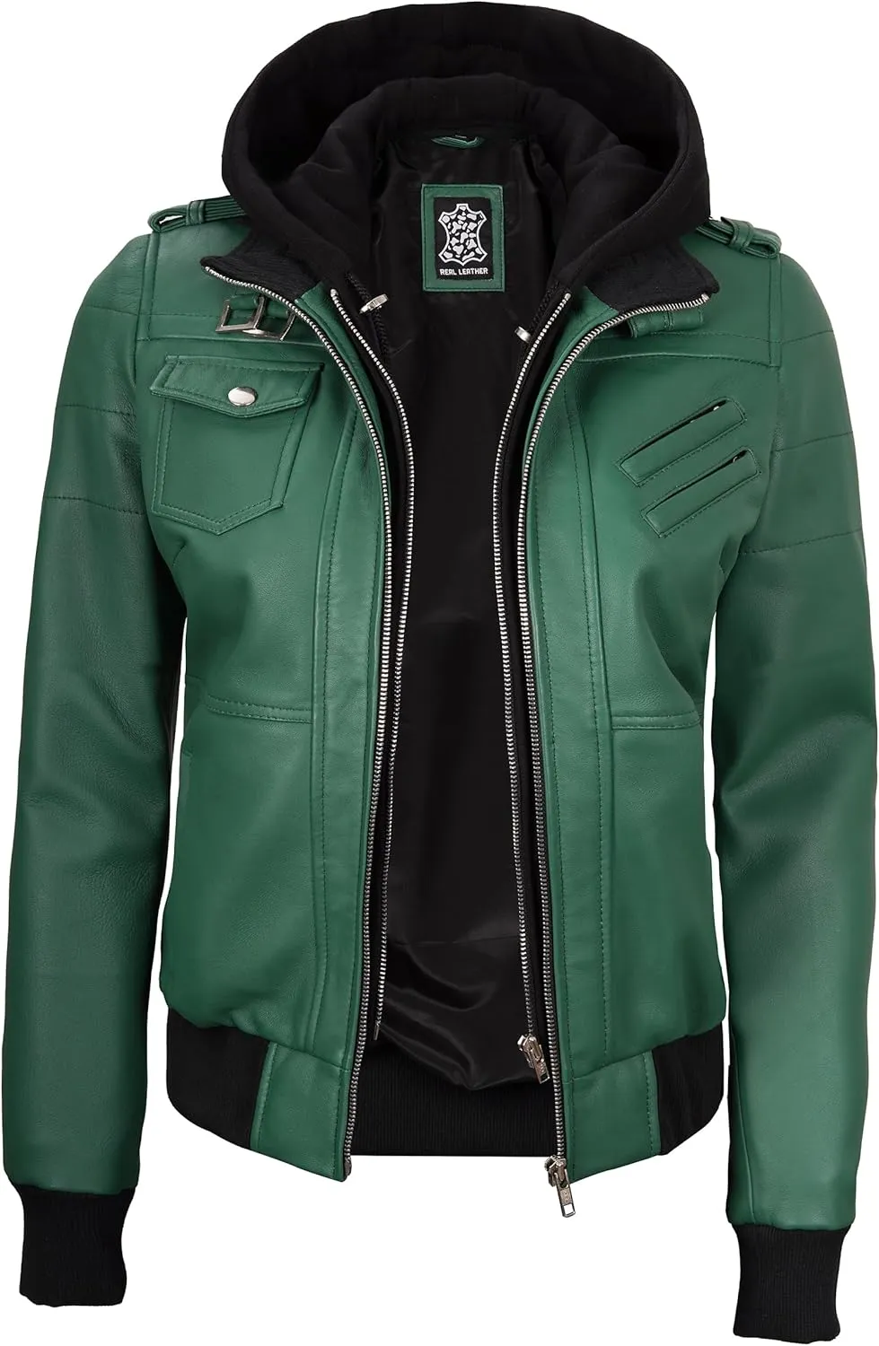 Blingsoul Leather Jacket Women - Real Lambskin Womens Leather Jackets With hood