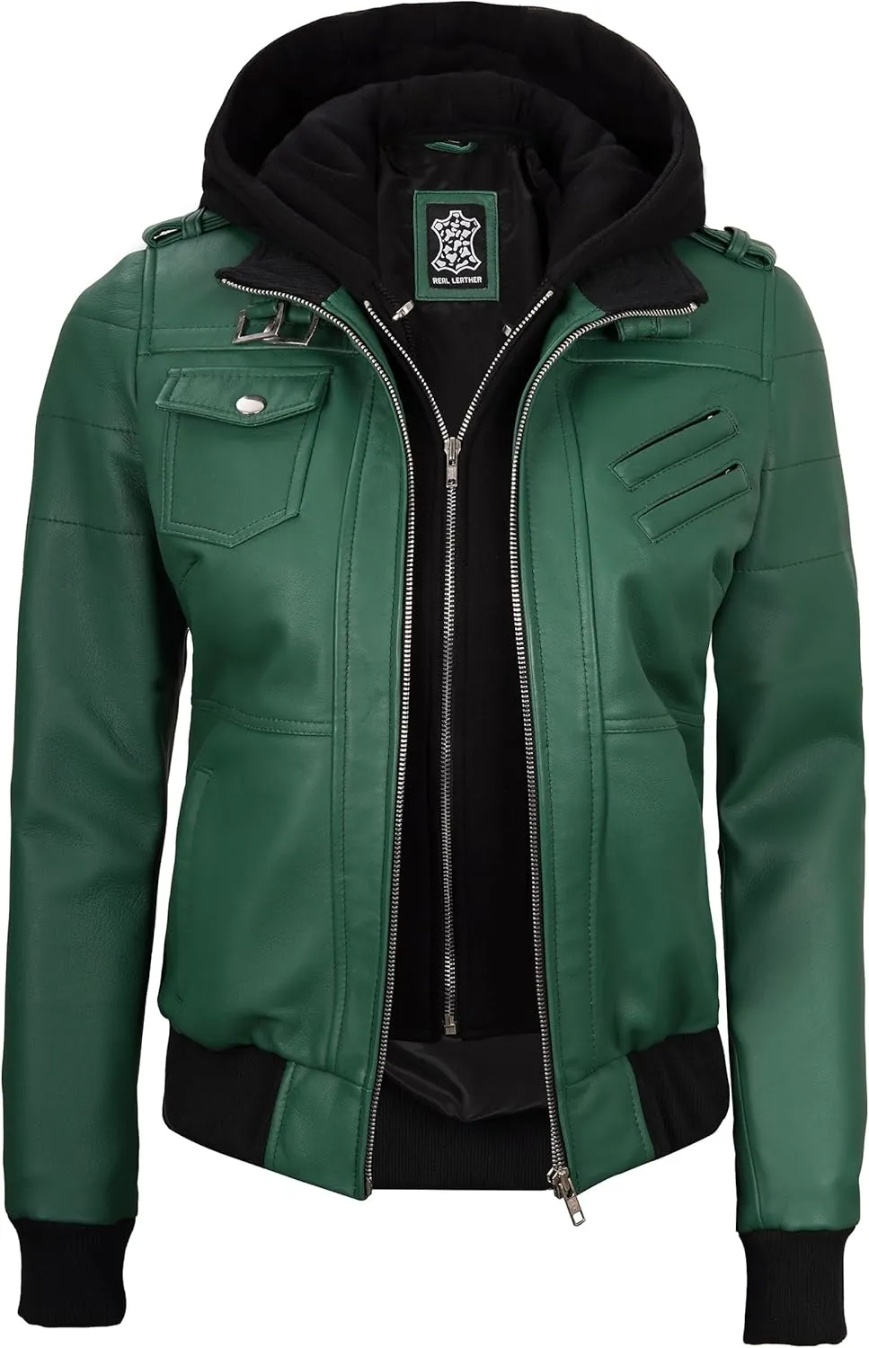 Blingsoul Leather Jacket Women - Real Lambskin Womens Leather Jackets With hood