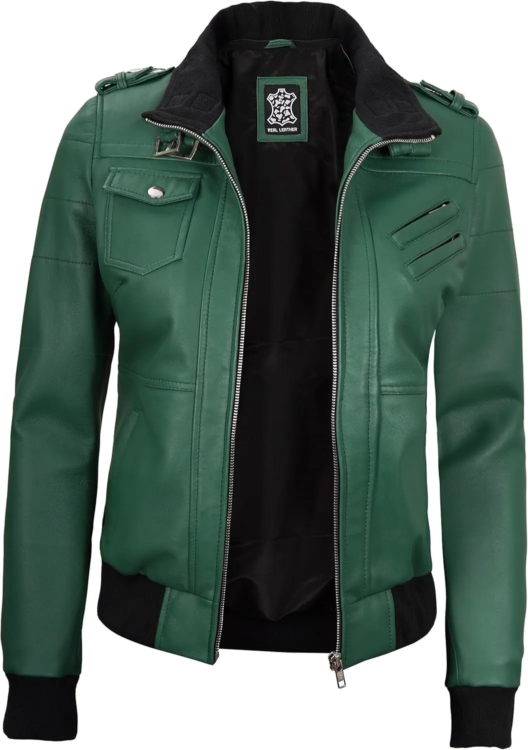 Blingsoul Leather Jacket Women - Real Lambskin Womens Leather Jackets With hood