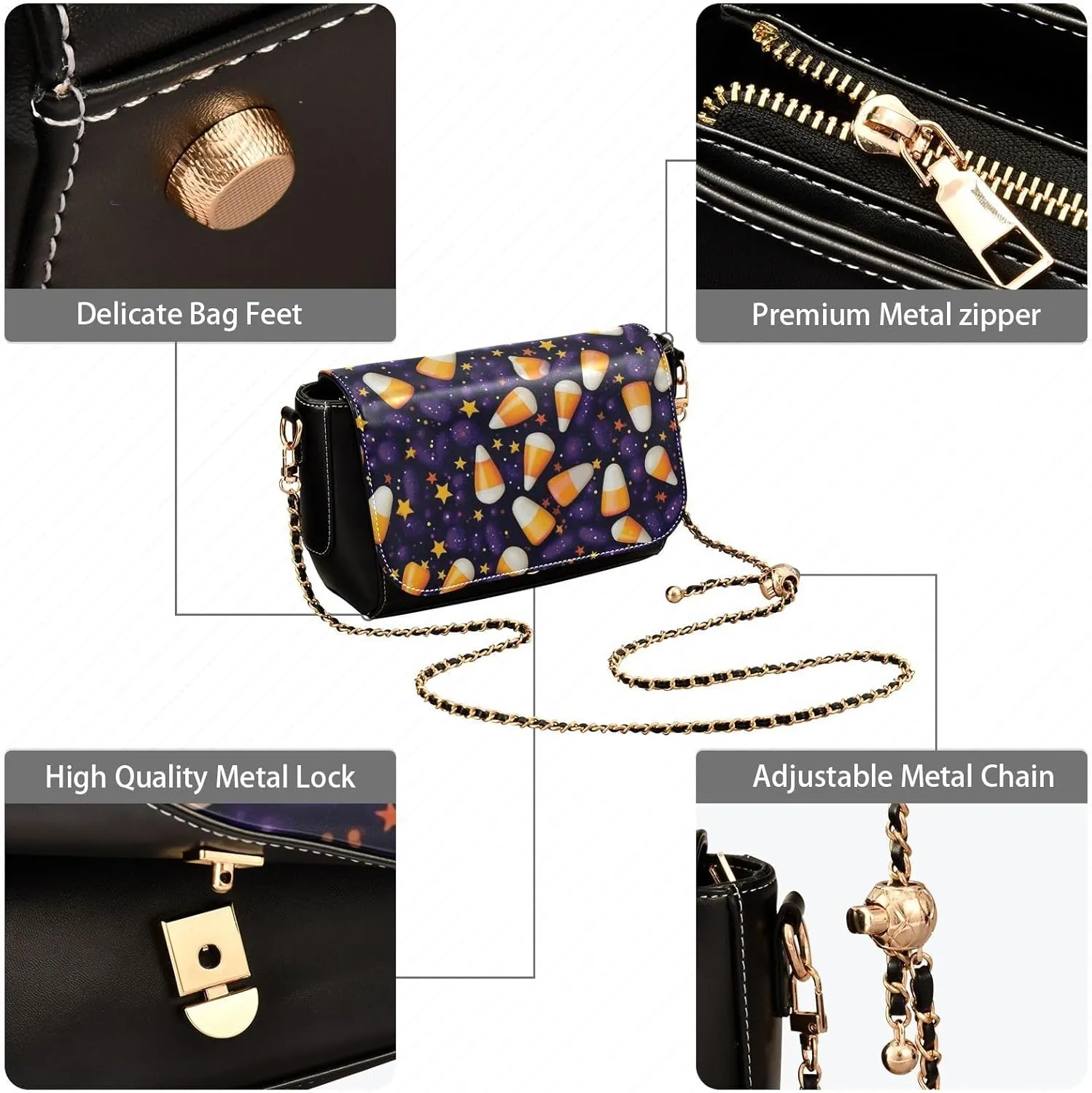 Blue Butterfly Flying in the Sky Leather Crossbody Purses for Women Trendy, Womens Medium Size Shoulder Bags