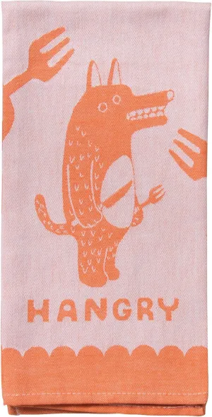 Blue Q Funny Woven Dish Towel, 100% Cotton, Soft, Super-Absorbent (Hangry)