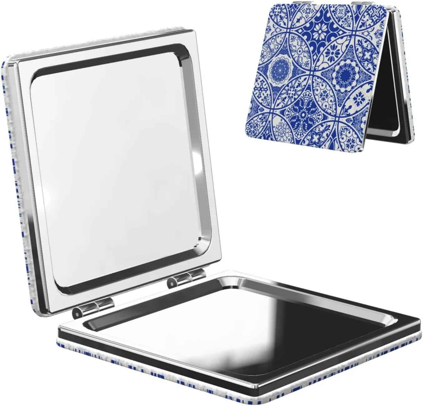 Blue Talavera Women Small Makeup Mirror Portable Pocket Cosmetic Mirror for Travel