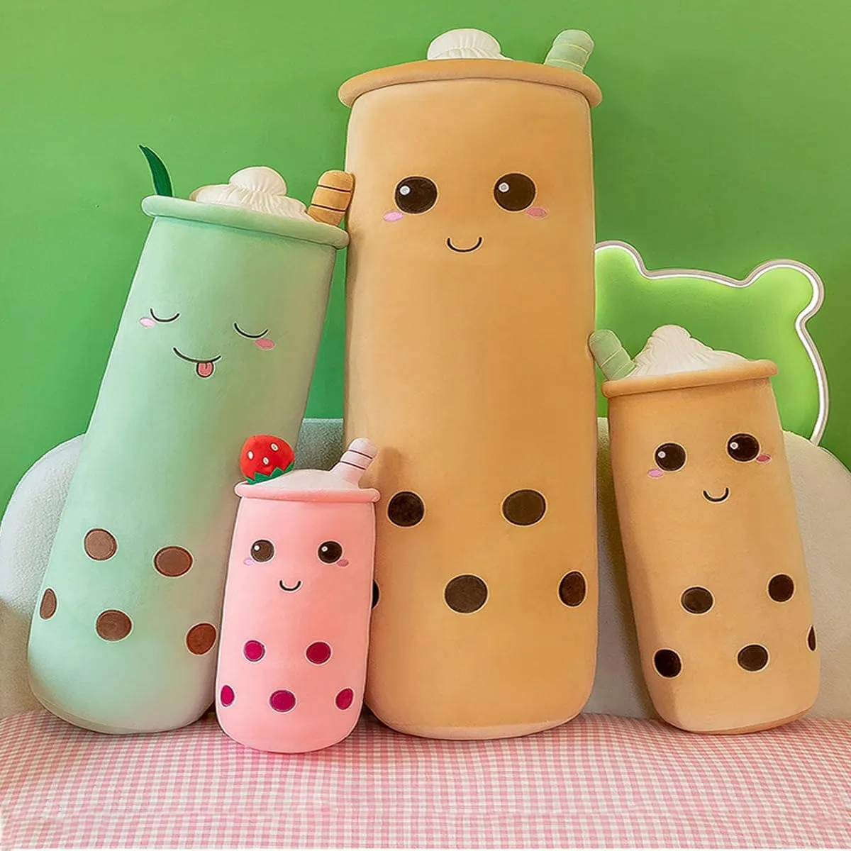 Boba Plush Stuffed Bubble Tea Pillow Soft Adorable Plushies Toys (Brown,23.6inches)