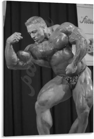 Bodybuilder Markus Ruehl Black And White Vintage Poster (2) Canvas Painting Wall Art Poster for Bedroom Living Room Decor 16x24inch(40x60cm) Frame-style