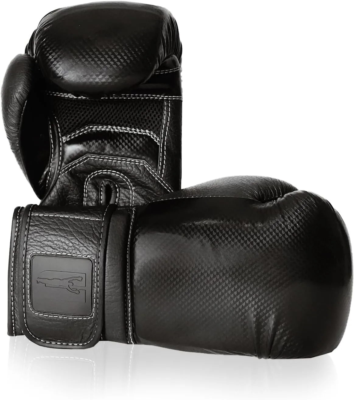 Boxing Gloves - Training Boxing Gloves Design with Black Carbon Fiber & Leather Thumb - Durable Wrist Strap Professional Boxing Gloves for Sparring, Heavy Bag Work, & Muay Thai