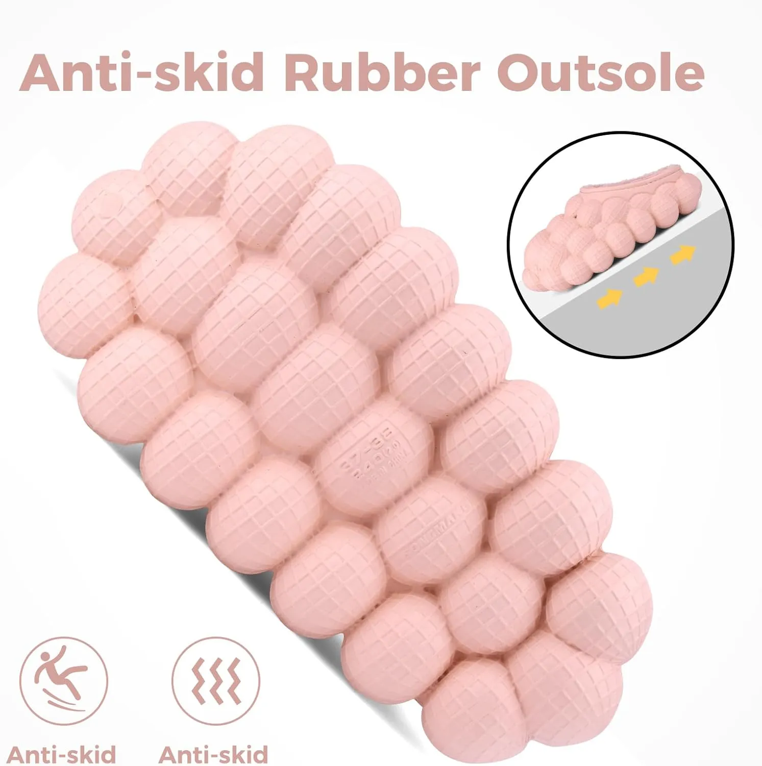 Bubble Slides with Fur for Women Men Winter Warm Fuzzy Plush Lining Thick Sole Bedroom House Slippers
