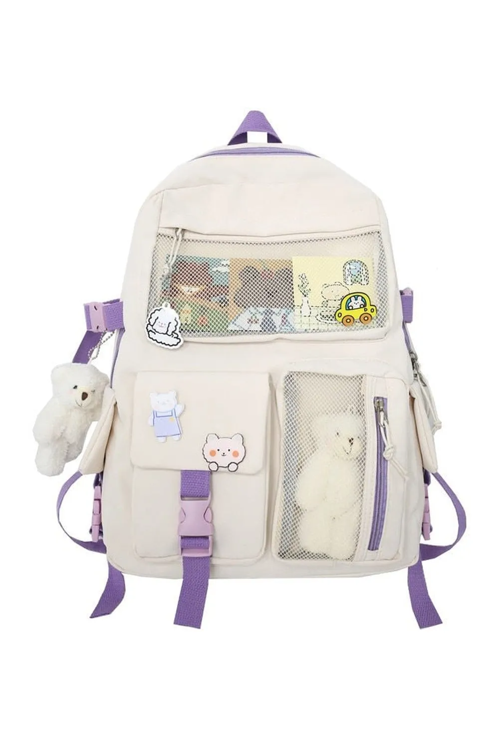 Buckle Badge Pastel Color Backpack