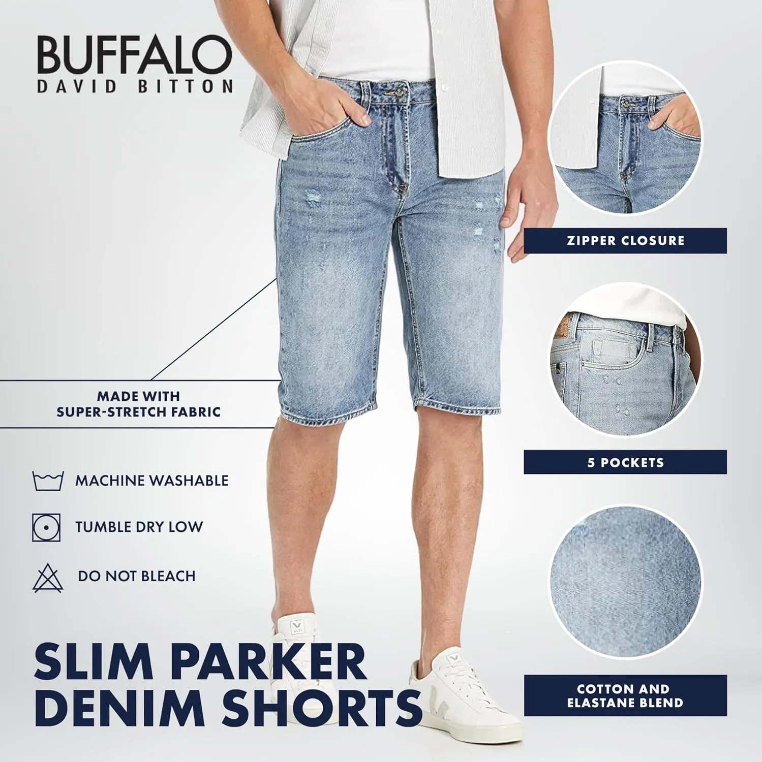 Buffalo David Bitton Men's Slim Parker Denim Shorts