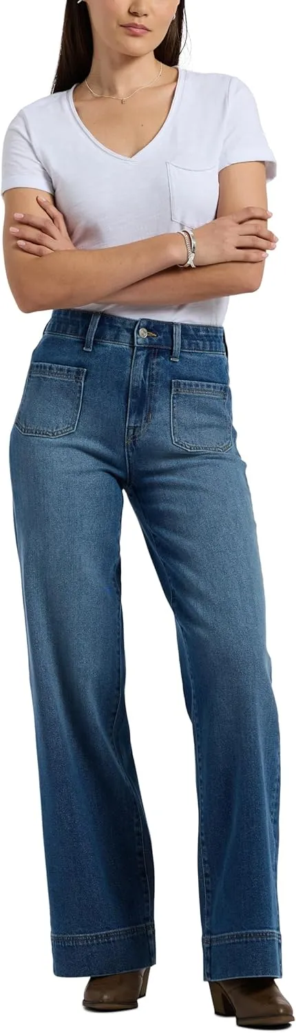 Buffalo David Bitton Women's Addie High Rise Wide Leg Jeans