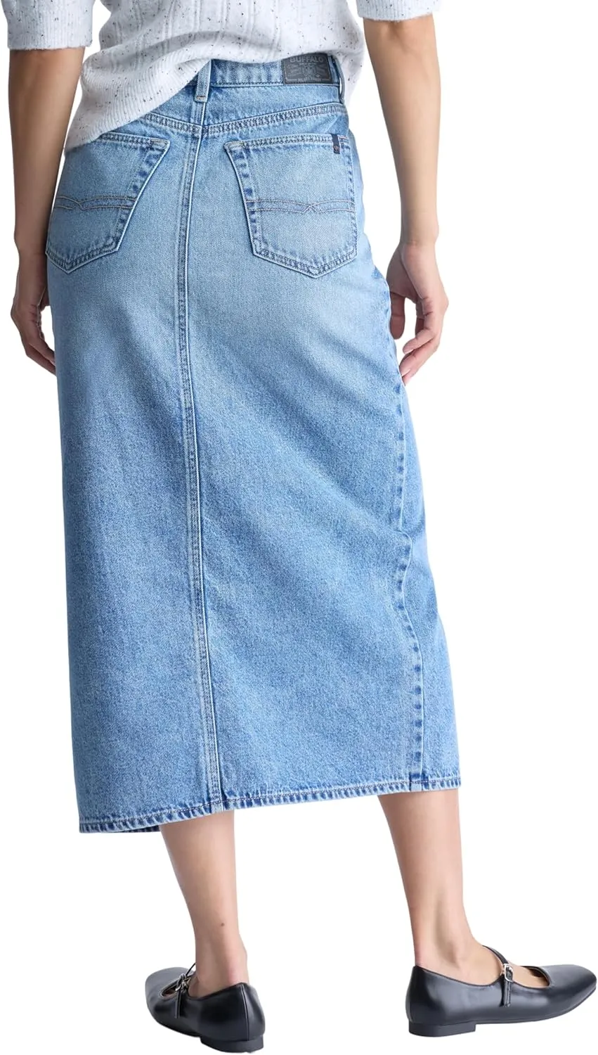 Buffalo David Bitton Women's Samantha High Rise Denim Maxi Skirt with Front Slit