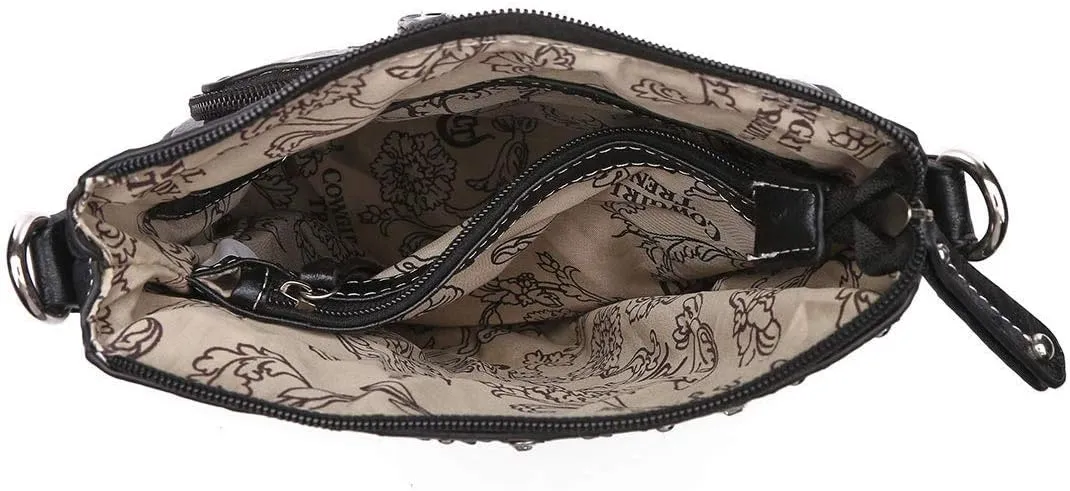 Butterfly Flower Springtime Purse Women Clutch Western CCW Rhinestone Crossbody Handbags With Mini Wallet