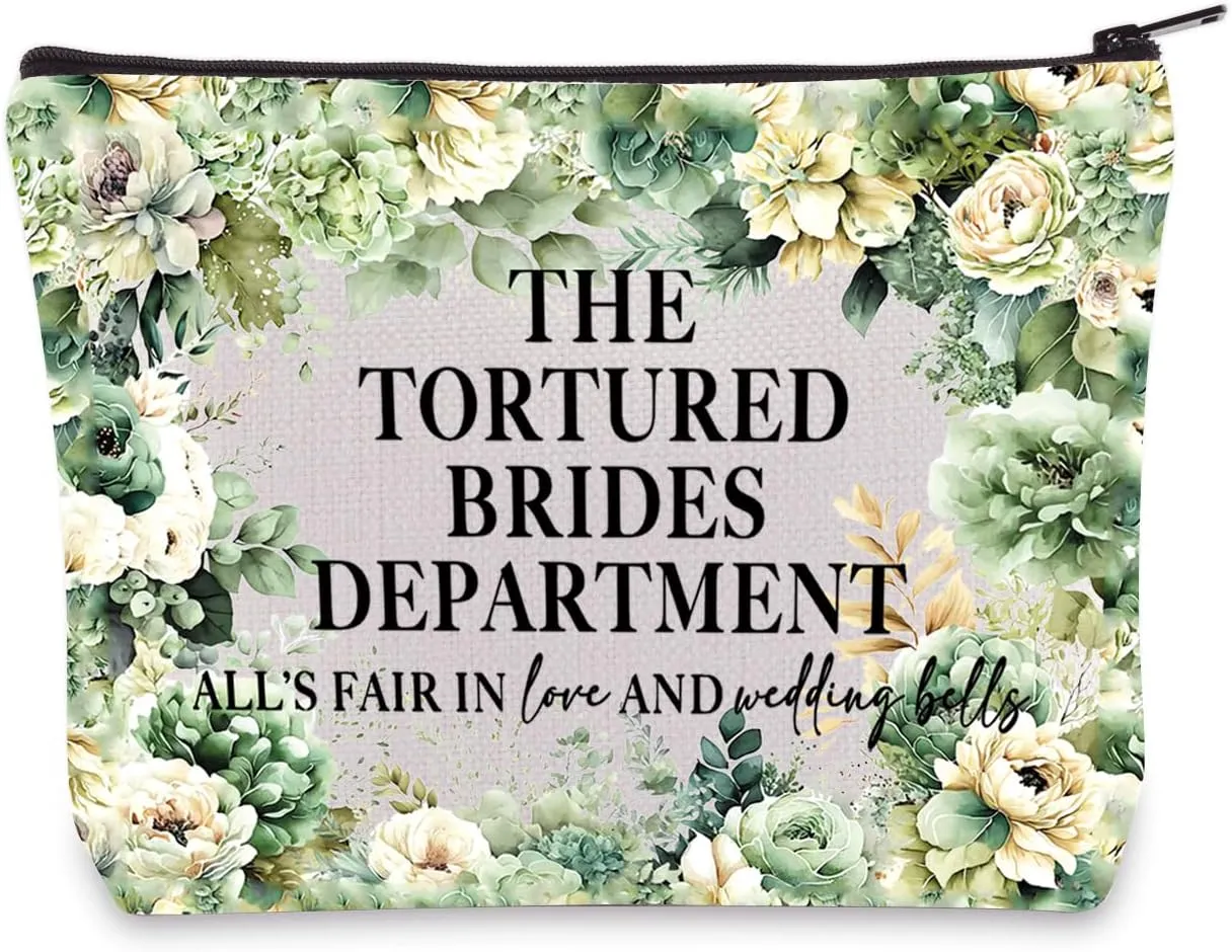 BWWKTOP Bride Cosmetic Makeup Bag Wedding Brida Inspired Gifts The Brides Department Zipper Travel Bags Engagement Gift For Bride (TORTURED Brides)