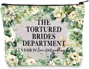 BWWKTOP Bride Cosmetic Makeup Bag Wedding Brida Inspired Gifts The Brides Department Zipper Travel Bags Engagement Gift For Bride (TORTURED Brides)