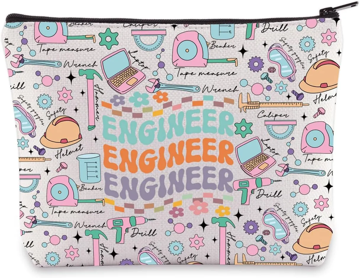BWWKTOP Engineer Zipper Makeup Bag Future Engineer Gifts Engineering Professionals Merch Retirement Gift For Engineer (Engineer)