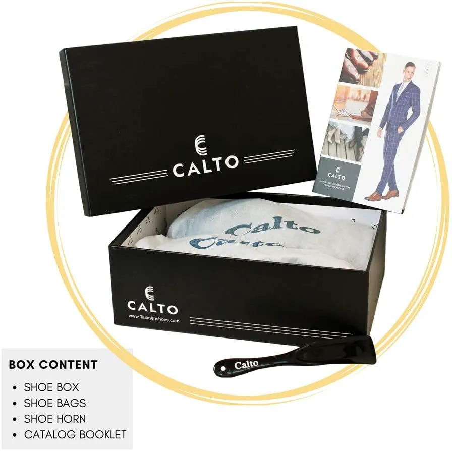 CALTO Mens Elevator Shoes 3 Inches Taller - Height Increasing Black Dress Oxfords - A329011 - Discreet Heels Insole Built-in - A329011 - Size 9 D US