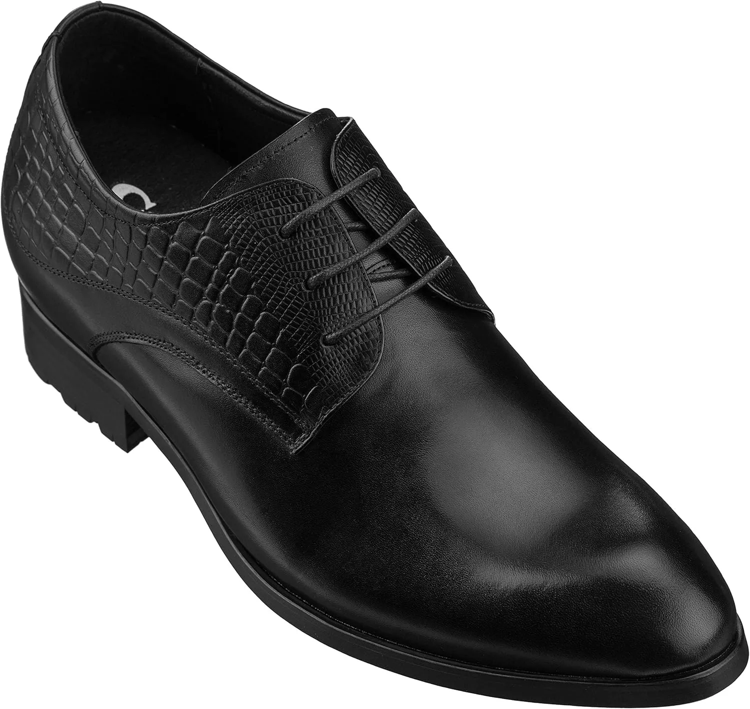CALTO Mens Elevator Shoes 3 Inches Taller - Height Increasing Black Dress Oxfords - A329011 - Discreet Heels Insole Built-in - A329011 - Size 9 D US
