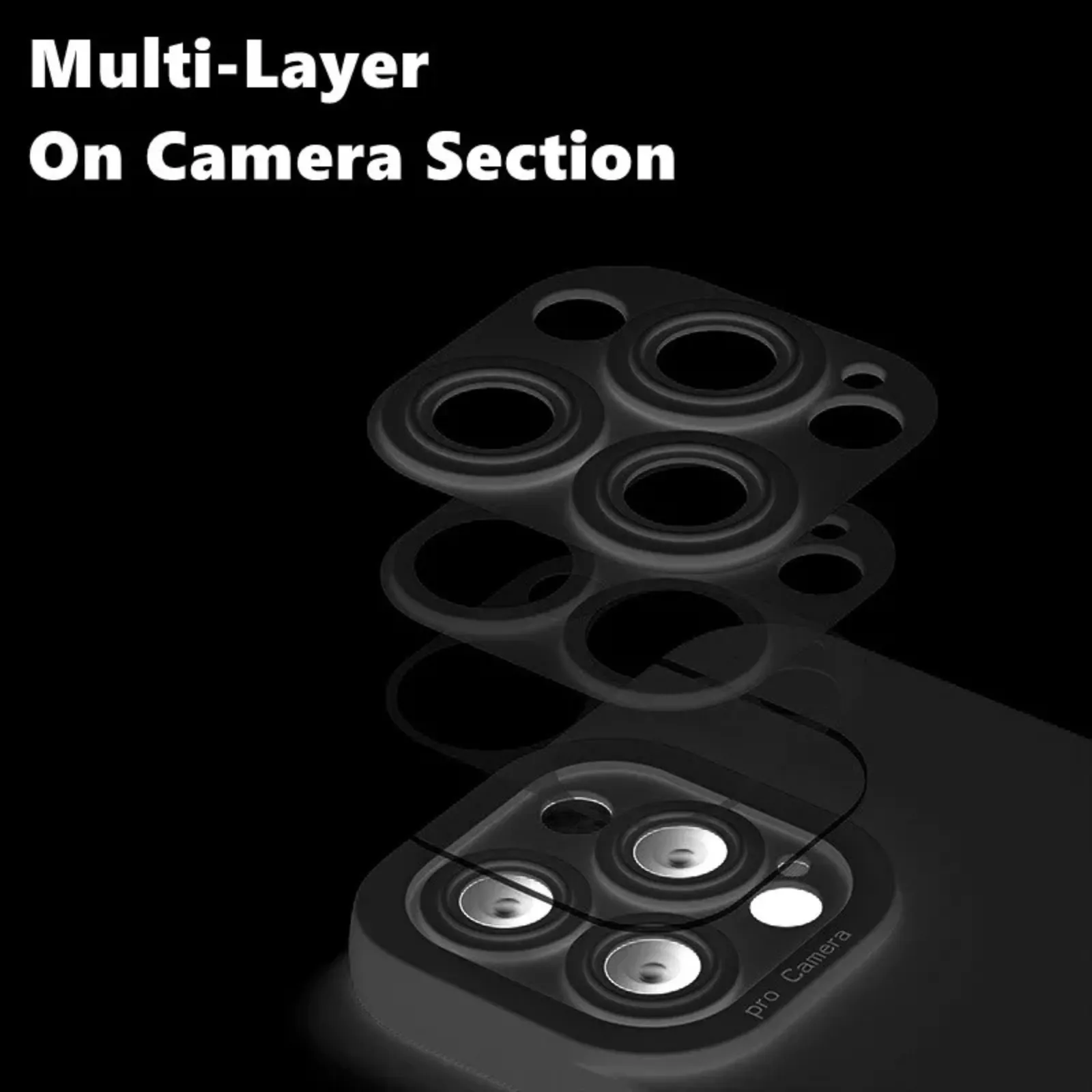 Camera Lens Cover Shockproof Silicone Case For Apple iPhone 14 Black