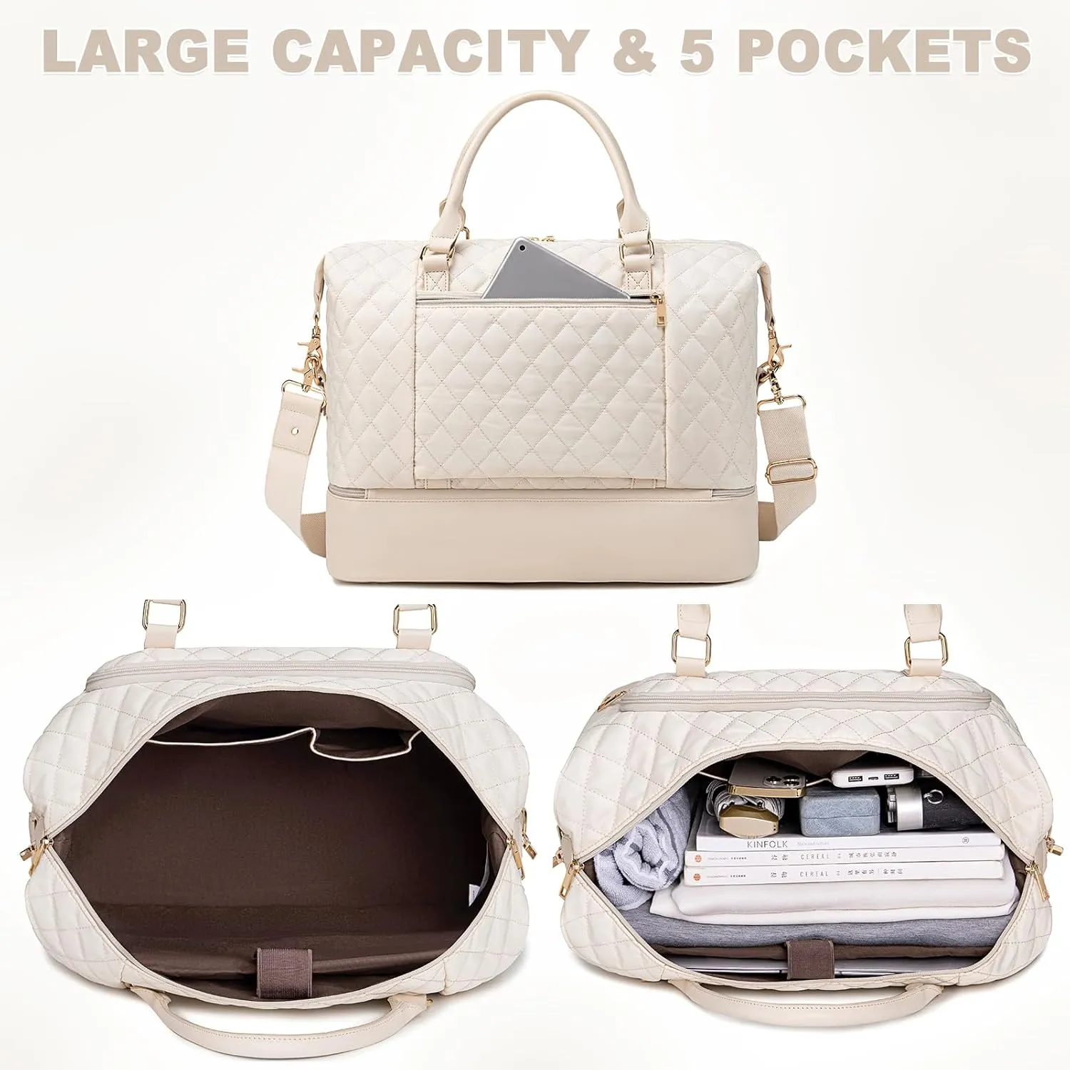 CAMTOP Women Ladies Travel Weekender Bag Overnight Duffel Carry-on Tote Bag fit 15.6 Inch Laptop Computer