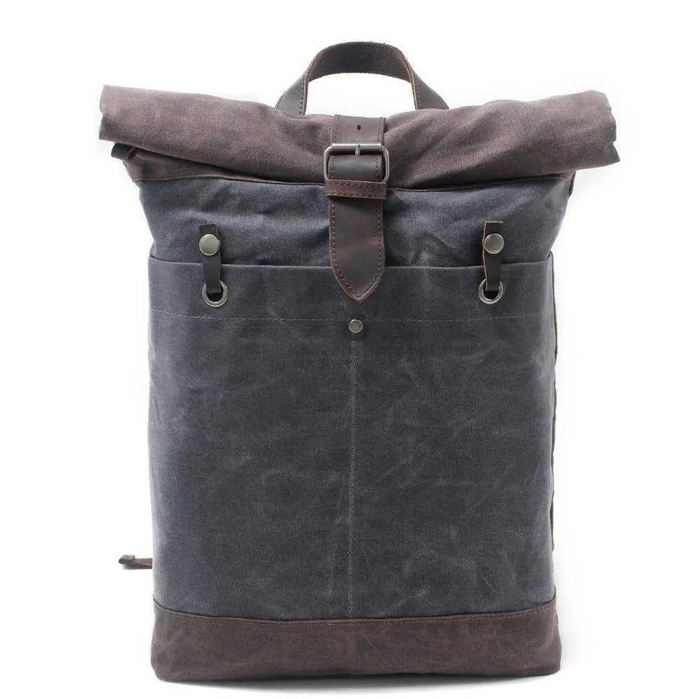Canvas Leather 15-Inch Hiking Backpack With 20L Capacity