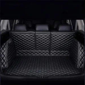 Car Boot Liners for Mitsubishi Eclipse Cross 2018-2023 2024, Full Coverage Leather Boot Mats Waterproof Anti-Scratch Car Boot Protector Accessories,Black