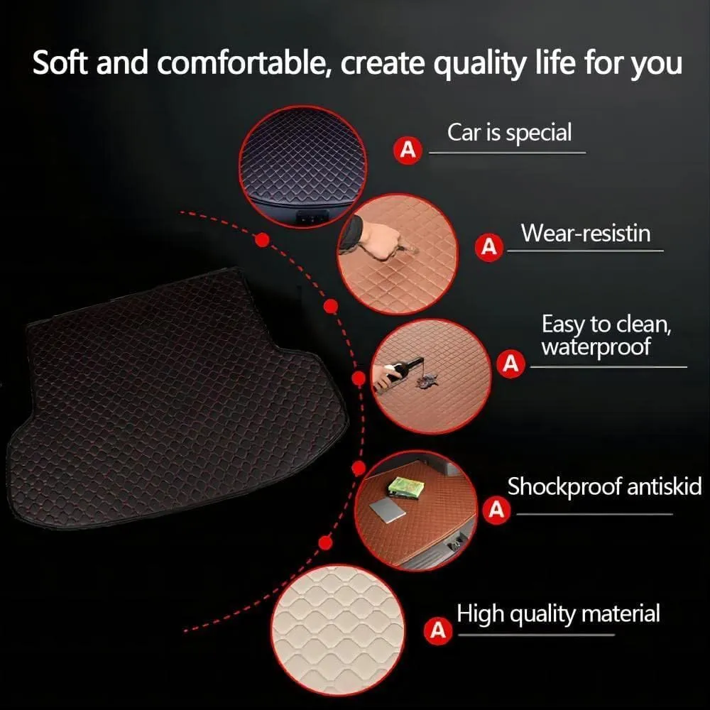 Car Boot Liners Mats for Mitsubishi Mirage 2012-2022, Trunk Cargo Storage Carpet Liner Mat Waterproof Anti Scratch Car Accessories,A
