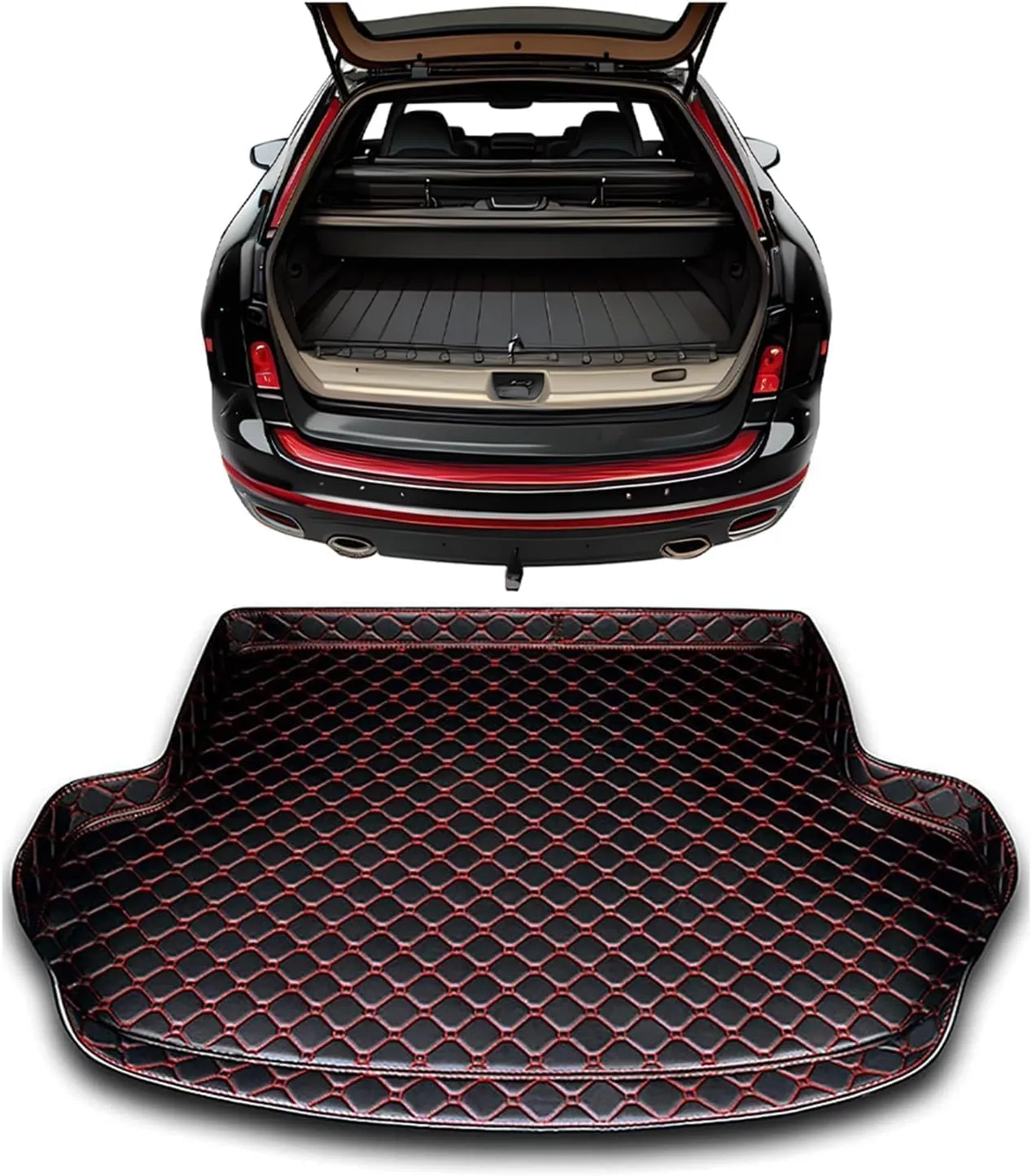 Car Boot Liners Mats for Mitsubishi Mirage 2012-2022, Trunk Cargo Storage Carpet Liner Mat Waterproof Anti Scratch Car Accessories,E