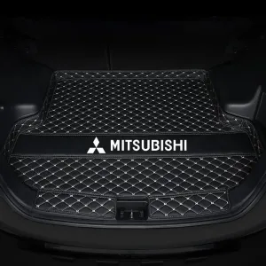 Car Boot Mats, for Mitsubishi Mirage VI Hatchback 2012-2016 Rear Trunk Storage Cargo Anti-Scratch Protector Tray Cover Liner, Auto Accessories,D-Black White