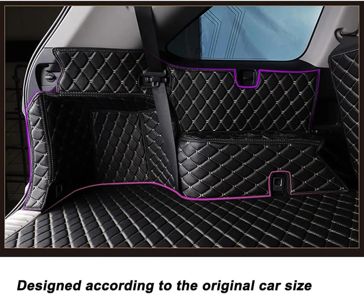 Car Full Coverage Cargo Liners for Nissan X-Trail III (T32) 2014-2018 2019 2020 2021 7-seat, Leather Boot Mats Waterproof Anti-Scratch Car Boot Protector Accessories,Red