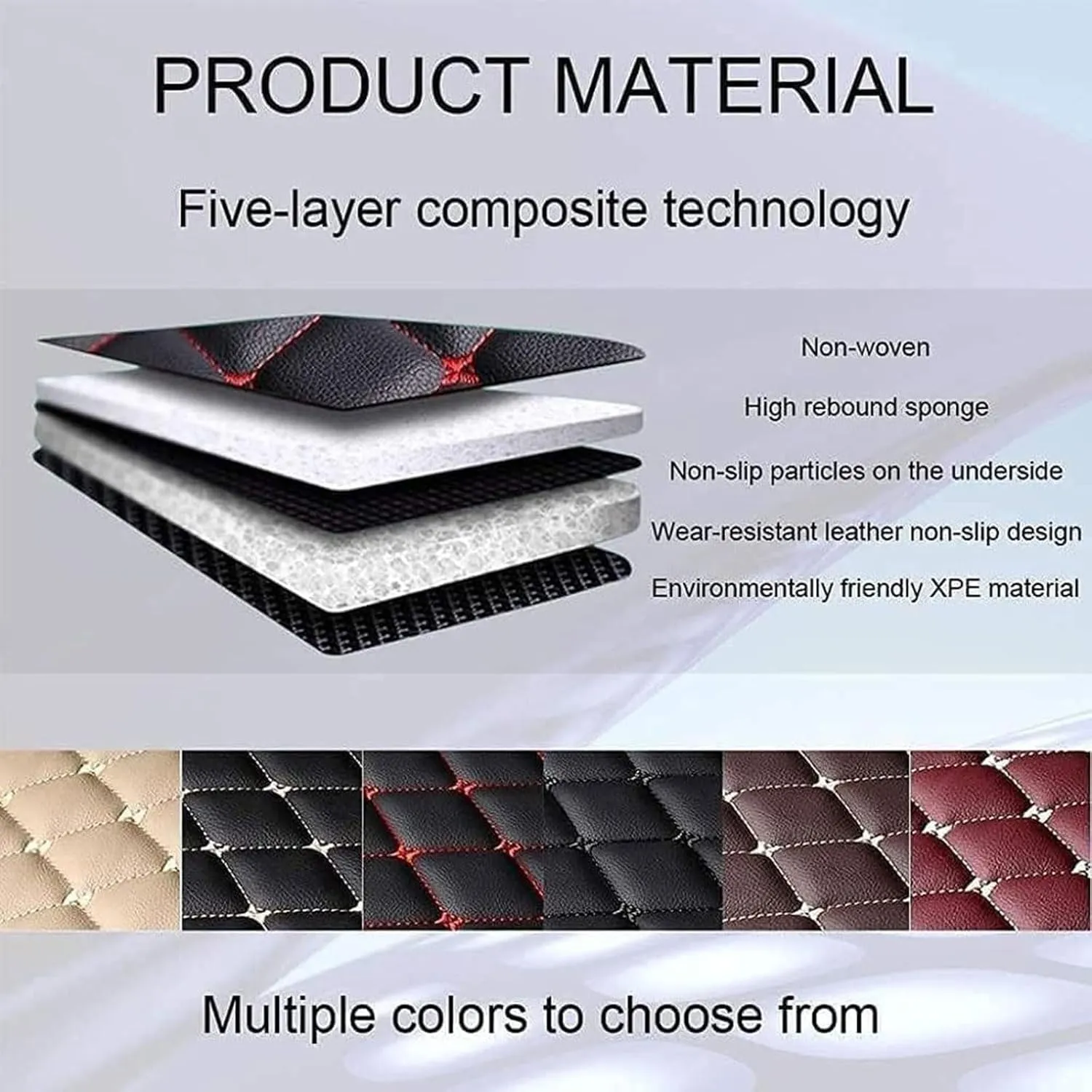 Car Full Coverage Cargo Liners for Nissan X-Trail III (T32) 2014-2018 2019 2020 2021 7-seat, Leather Boot Mats Waterproof Anti-Scratch Car Boot Protector Accessories,Red