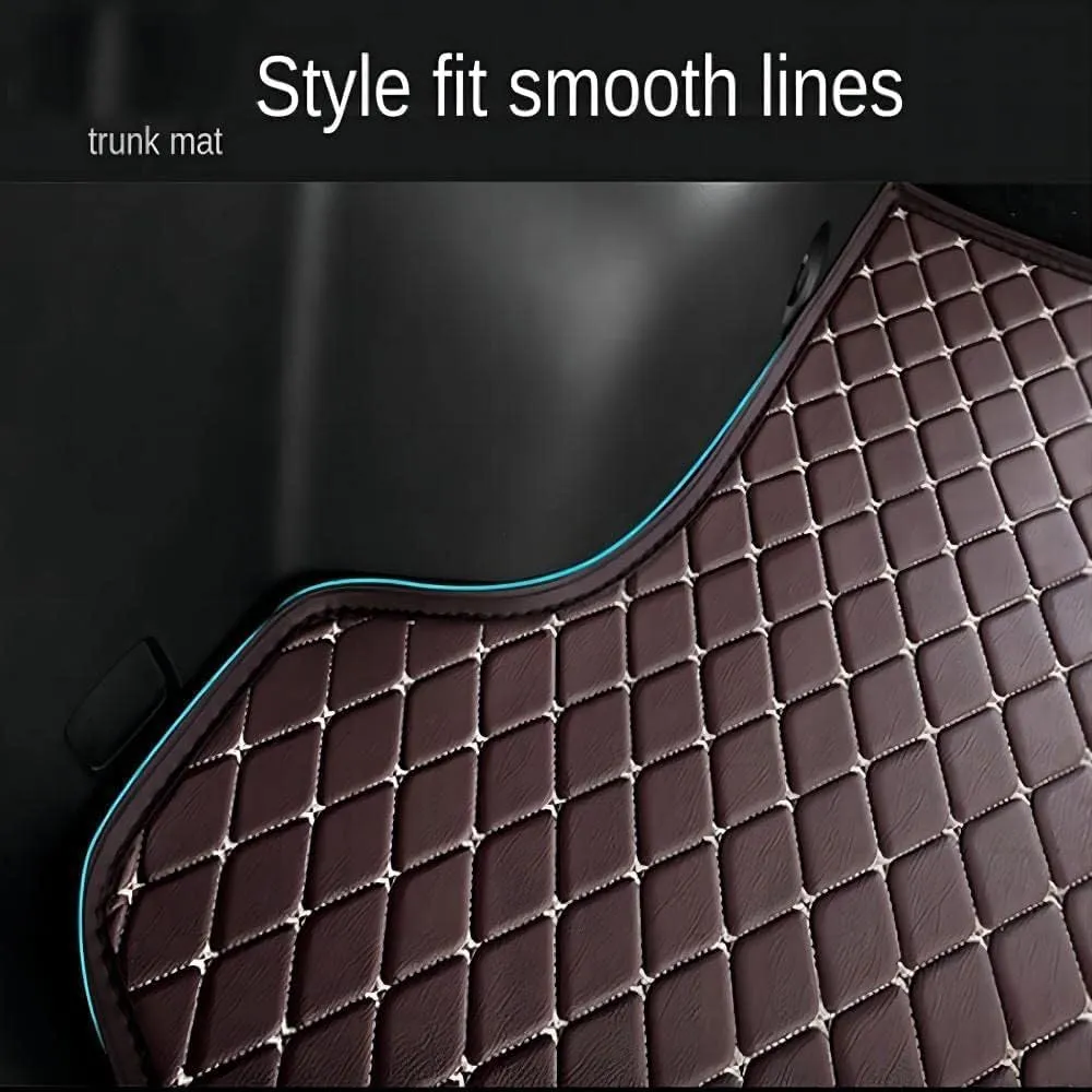 Car Leather Boot Mats for Mitsubishi Mirage 2012-2022, Waterproof Anti Scratch Anti Slip Trunk Pad Cargo Protector Liners Auto Accessories,E