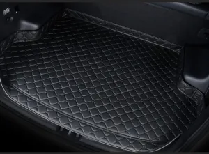 Car Leather Cargo Liners for Genesis G80 EV Pure Electric 2023 2024, Full Coverage Rear Trunk Liner Mats Waterproof Anti-Scratch Protector Pad,Black