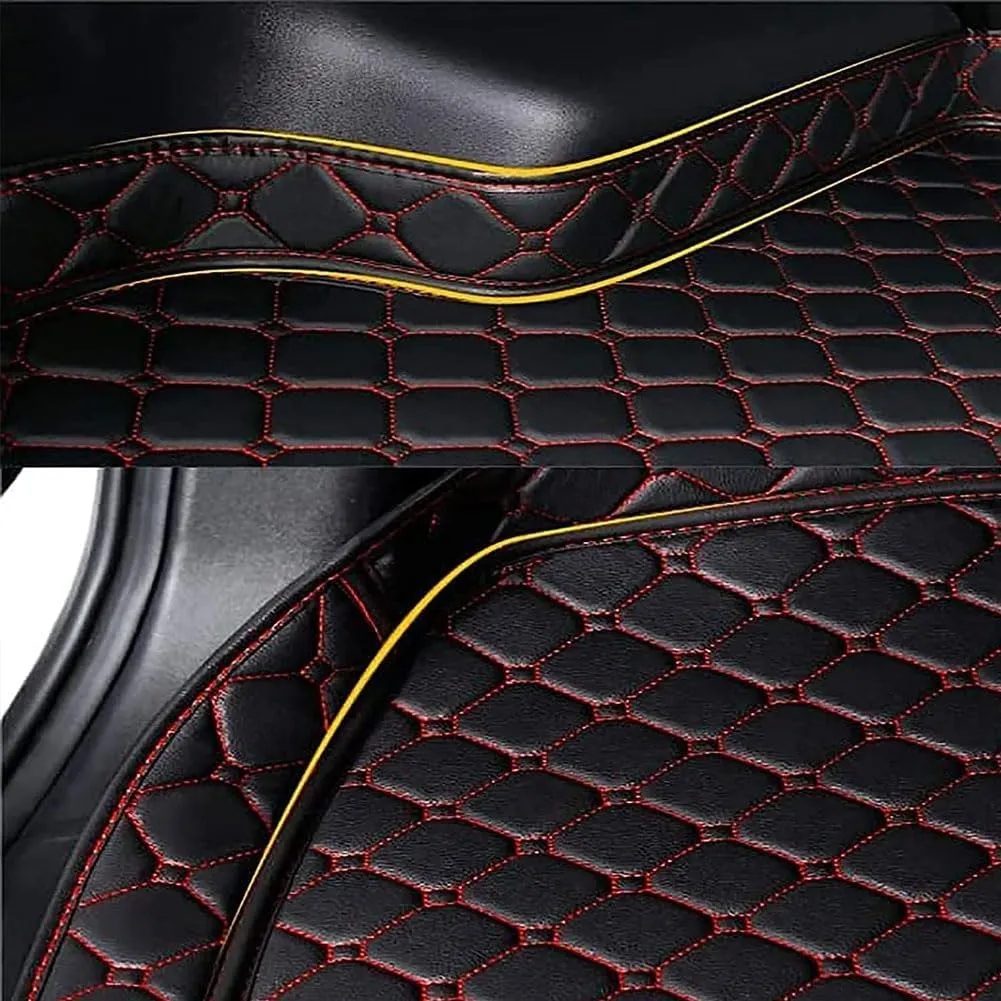 Car Leather Trunk Cargo Mat for Mitsubishi Mirage VI Hatchback 2019, Boot Liner Mats Cargo Tray Protector Carpet All Weather Waterproof Anti-Slip Accessories,A/Beige