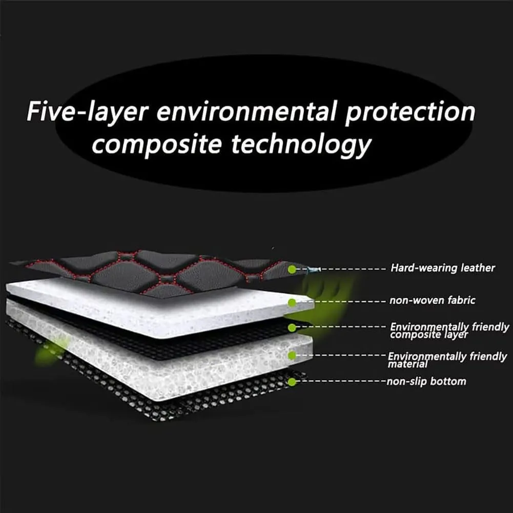 Car Leather Trunk Cargo Mat for Mitsubishi Mirage VI Hatchback 2019, Boot Liner Mats Cargo Tray Protector Carpet All Weather Waterproof Anti-Slip Accessories,A/Beige