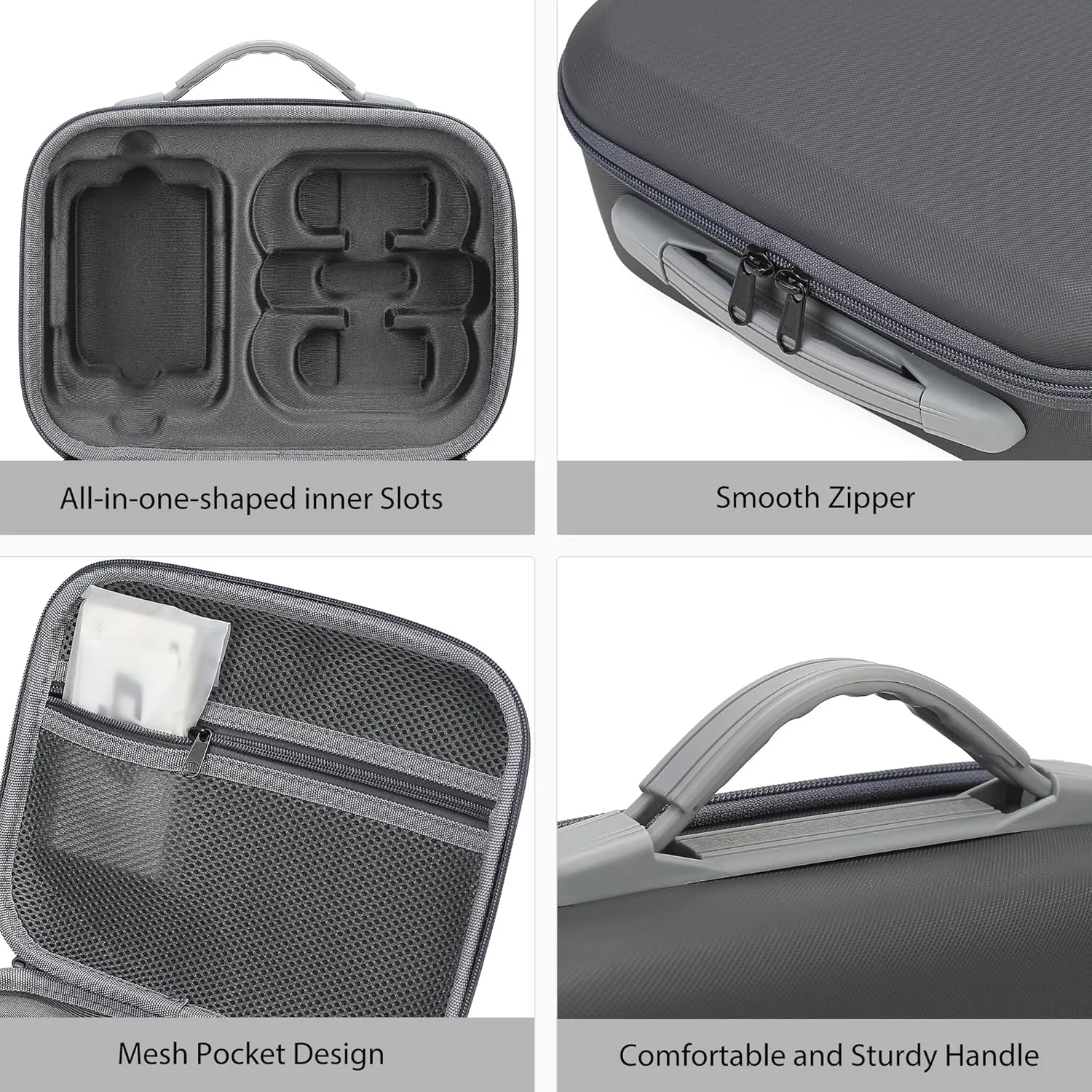 Carrying Case for DJI Neo, Portable PU Leather Storage Shoulder Bag for DJI Neo Combo, Compatible with RC-N3/N2 Remote Controller, Neo Battery, Charging Hub and other Accessories, Grey