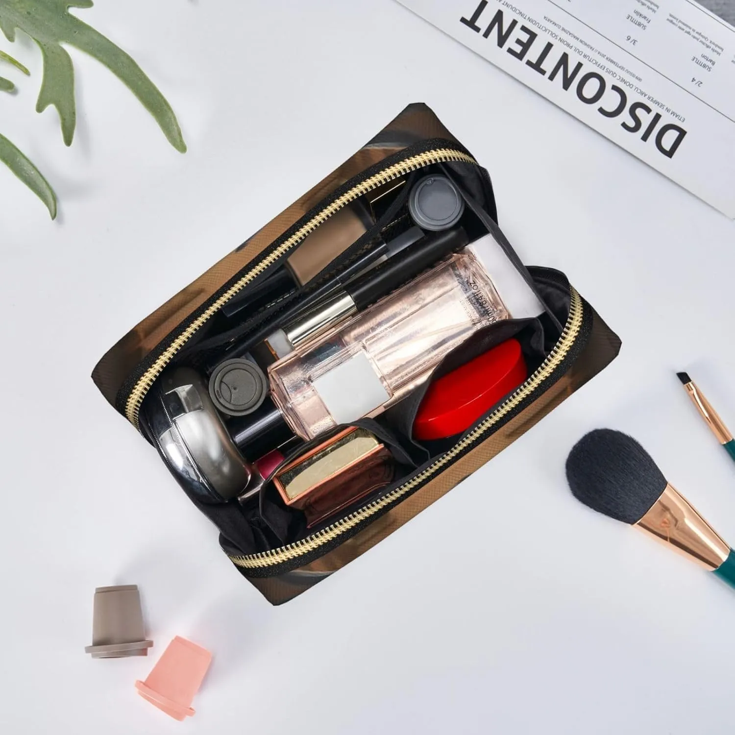 Cartoon Pigeon 1 Leather Toiletry Organizer Bag, Travel-Friendly Makeup Pouch For Women