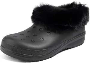 Casazoe Unisex-Adult Lined Clogs Women Men Waterproof Winter Warm Fuzzy Slippers Fleece Lining House Slippers Lightweight Outdoor Indoor Home Shoes
