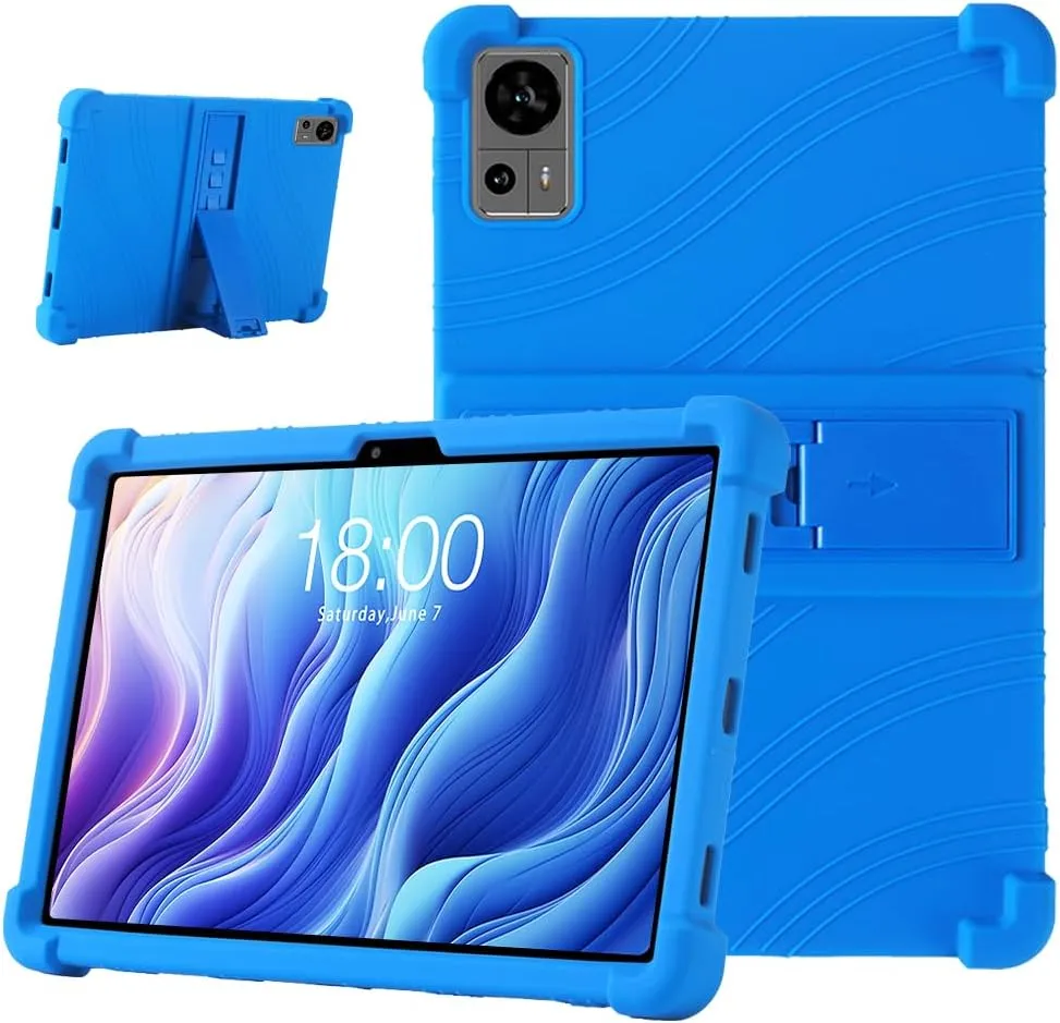 Case for TECLAST T60 Tablet 12 Inch, Kids Friendly Soft Silicone with Adjustable Stand Full Protection Shockproof Case Cover for TECLAST T60 12 Inch Tablet (Blue)