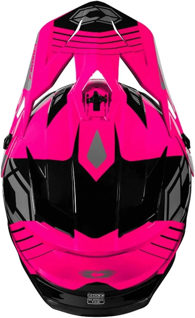 Castle X CX200 Sector Moto Helmet (Pink Glo - X-Large)