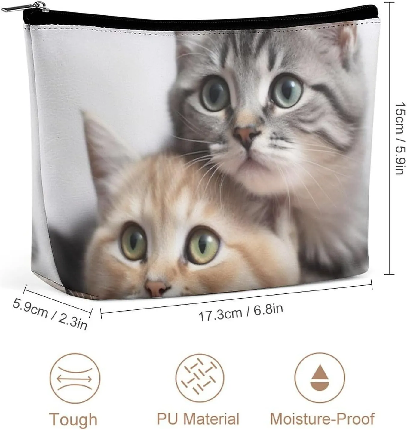 Cats Cosmetic Bag Portable Toiletry Bag Large Capacity Travel Makeup Bags Beauty Makeup Organizer for Full-Sized Shampoo Conditioner Brushes Set Makeup Accessories