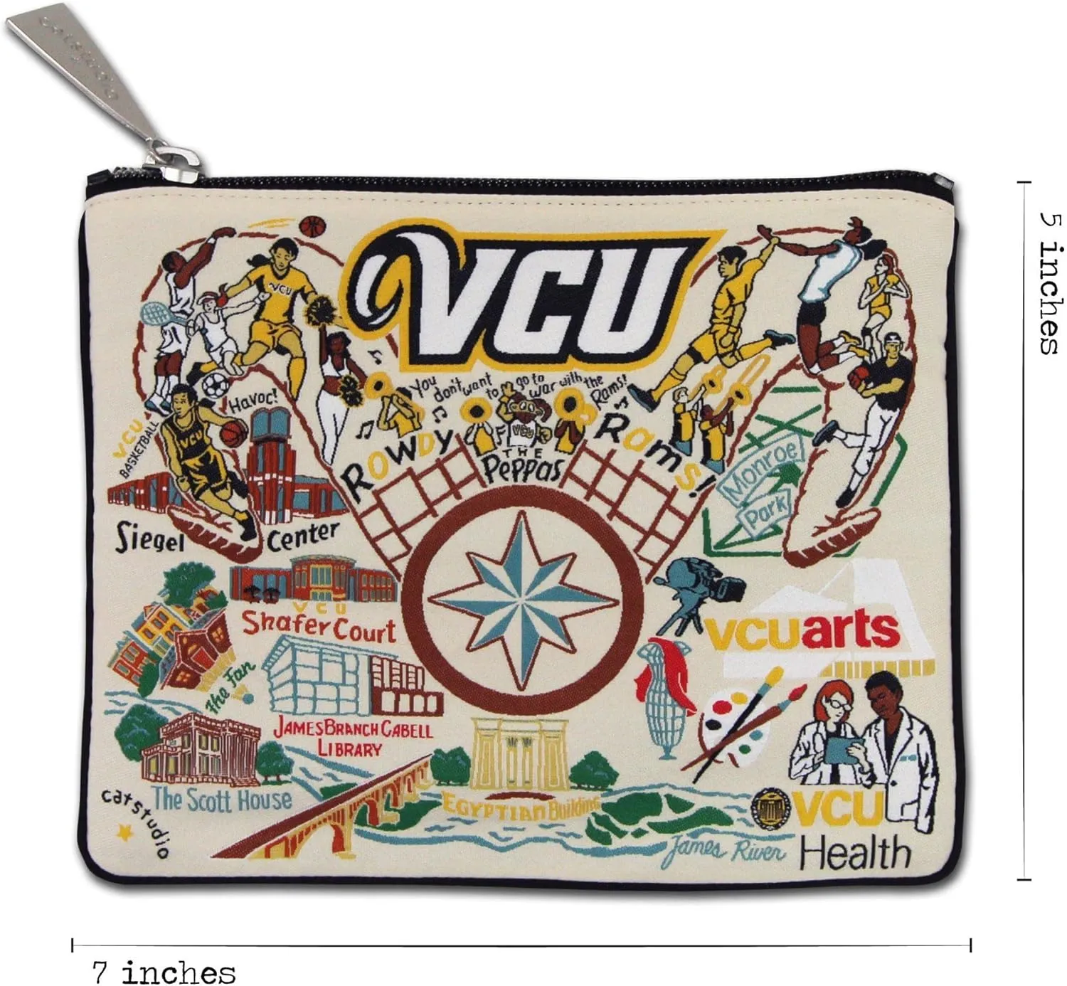 catstudio Virginia Commonwealth University Zipper Pouch Purse | Holds Your Phone, Coins, Makeup, Dog Treats, & Tech Tools