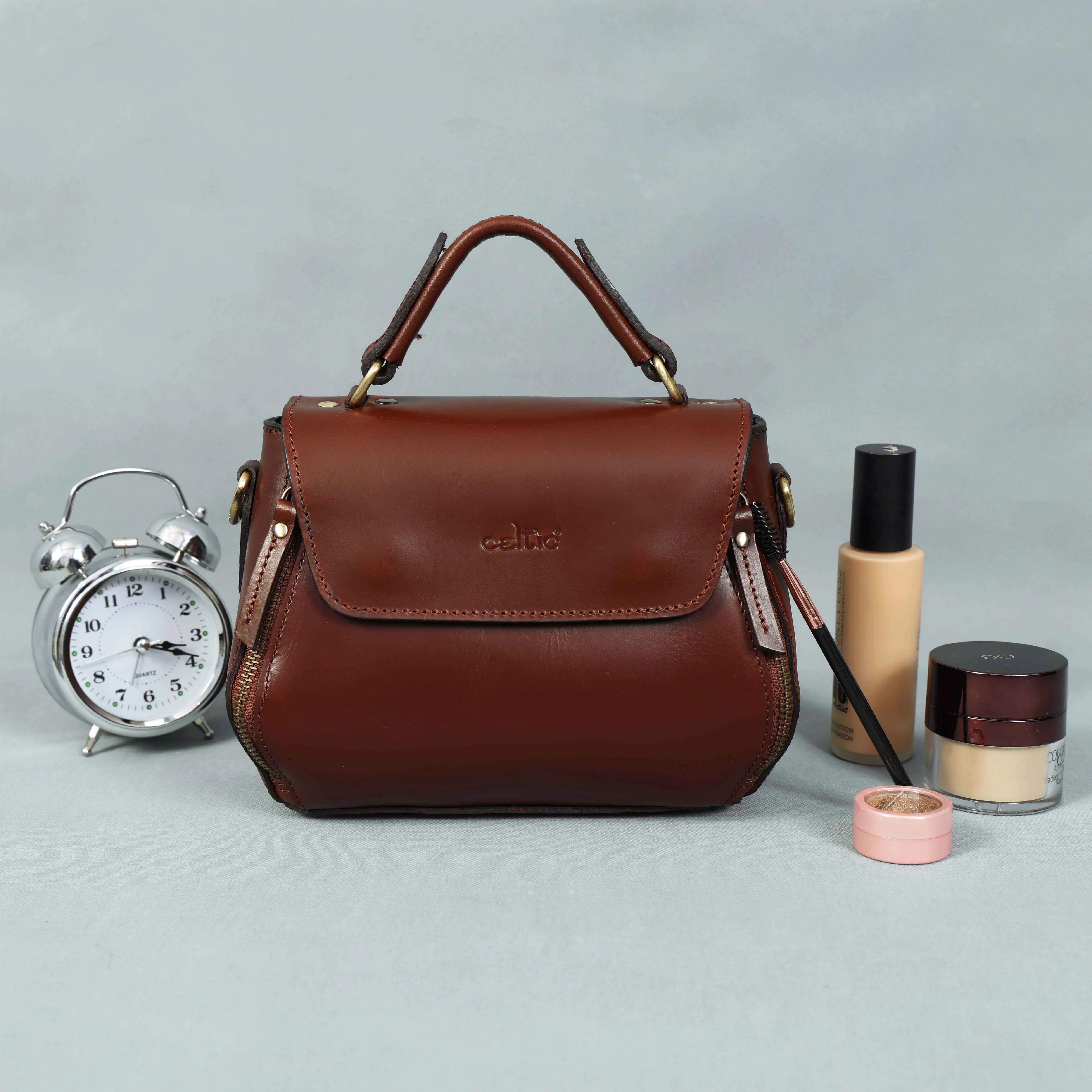 Celtic pure leather sling bag with extra storage for girls and women | Party wear, Art: BG-1568