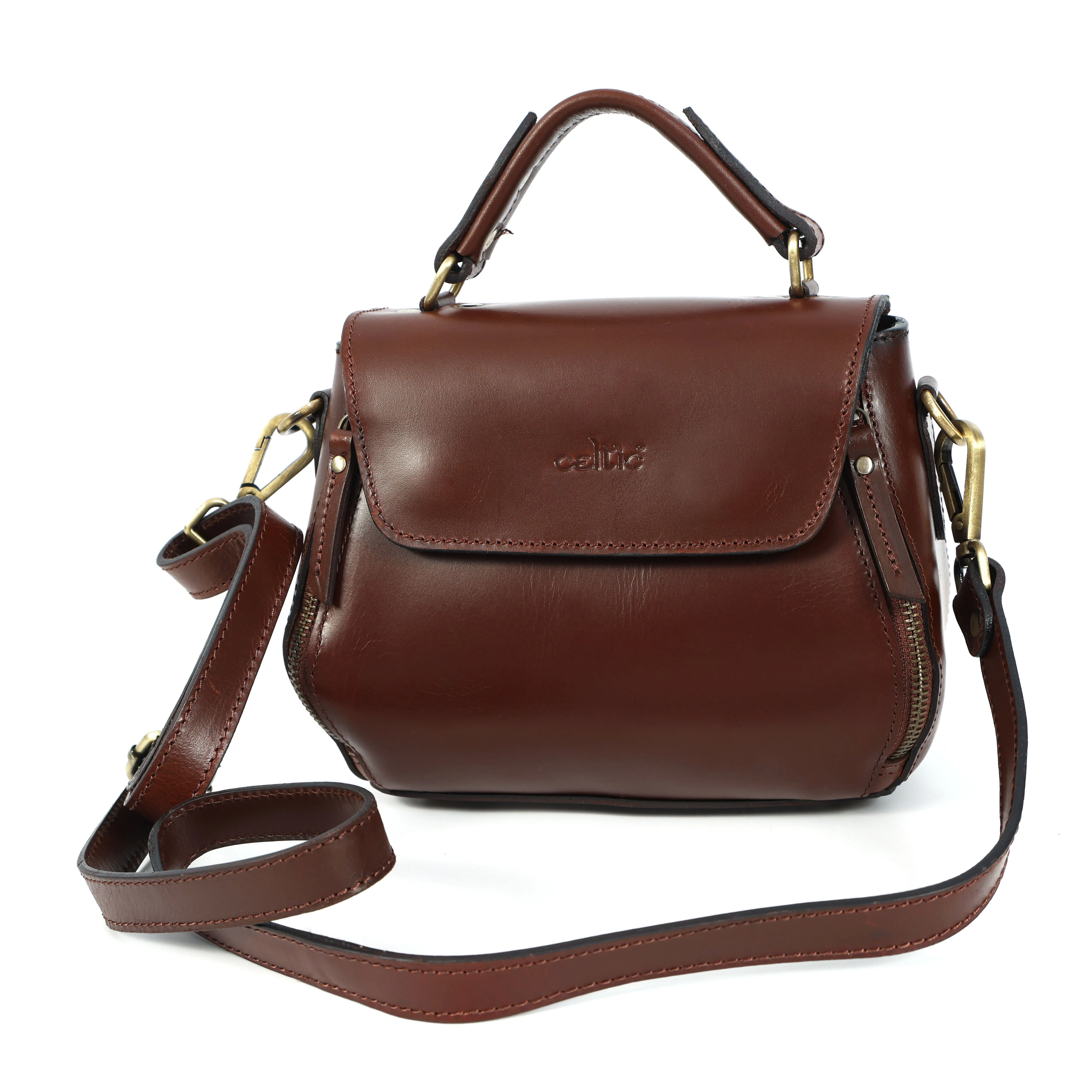 Celtic pure leather sling bag with extra storage for girls and women | Party wear, Art: BG-1568