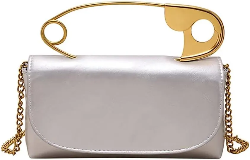 Chain Crossbody Purse for Women Stylish Top Handle Bag PU Leather Shoulder Bag Designer Clutch Purse Hobo Tote Handbag