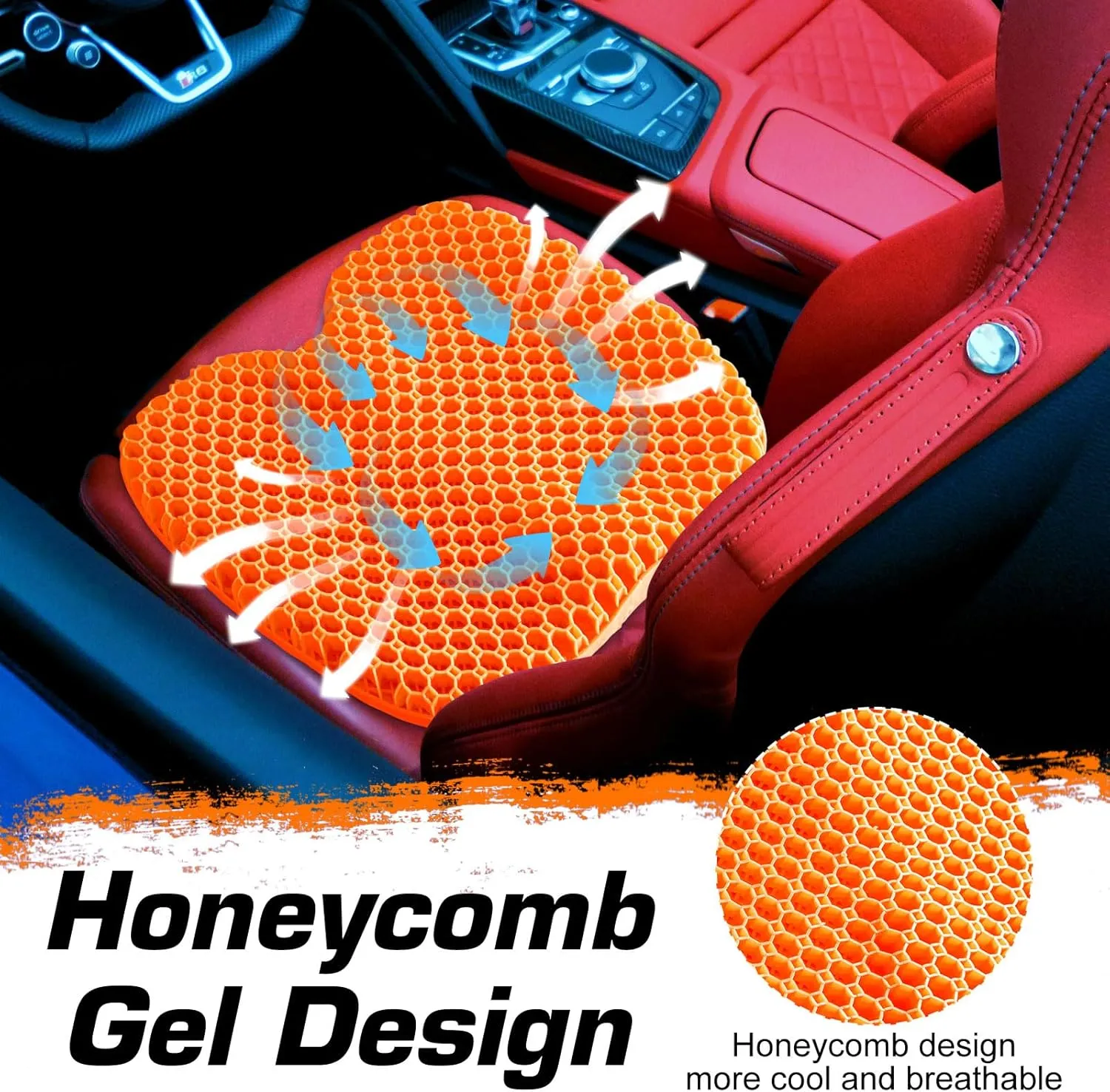 CHANGE MOORE Anti-Slip Boat Seat Cushion: Thicken Canoe Accessories Comfortable Waterproof Gel Paddle Board Seat Kayak Accessories for Enhanced Kayak Seating Experience Orange M