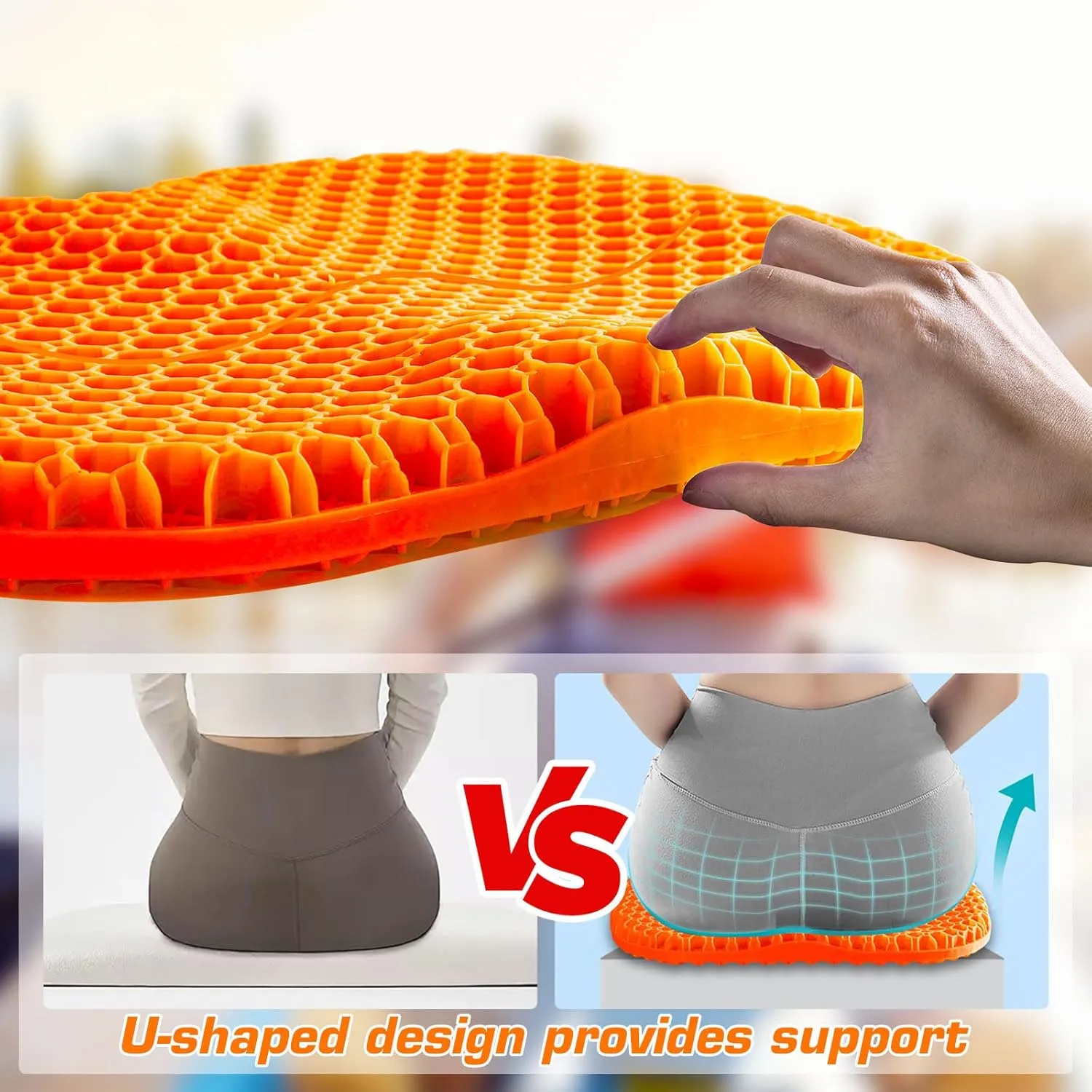 CHANGE MOORE Anti-Slip Boat Seat Cushion: Thicken Canoe Accessories Comfortable Waterproof Gel Paddle Board Seat Kayak Accessories for Enhanced Kayak Seating Experience Orange M