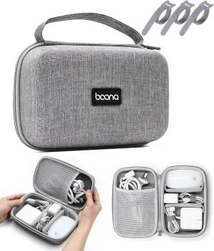 Charger Case for MacBook, 7.9"x4.7" Computer Charger Organizer, Apple Magic Mouse Apple Pencil USB Flash Disk SD Card Small Portable Accessories Bag (Grey)…