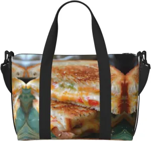 Cheese Sandwiches Print Fashionable Handbag Crossbody Bag,Perfect For Travel,Weekend Getaways And Daily Use